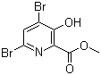 structure of CAS# 321596-55-8, 4,6-Dibromo-3-hydroxypyridine-2-carboxylic acid methyl ester