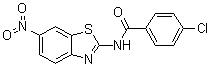 结构式 CAS# 321943-75-3, 4-氯-N-(6-硝基-2-苯并噻唑基)苯甲酰胺