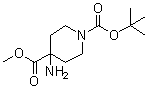 1,1-Dimethylethyl 4-amino-4-(methoxycarbonyl)piperidine-1-carboxylate molecular structure (CAS 321997-89-1)