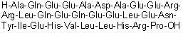 L-Alanyl-L-glutaminyl-L-alpha-glutamyl-L-alpha-glutamyl-L-alanyl-L-alpha-aspartyl-L-alanyl-L-alpha-glutamyl-L-alpha-glutamyl-L-arginyl-L-arginyl-L-leucyl-L-glutaminyl-L-alpha-glutamyl-L-glutaminyl-L-alpha-glutamyl-L-alpha-glutamyl-L-leucyl-L-alpha-glutamyl-L-asparaginyl-L-tyrosyl-L-isoleucyl-L-alpha-glutamyl-L-histidyl-L-valyl-L-leucyl-L-leucyl-L-histidyl-L-arginyl-L-proline molecular structure (CAS 323185-80-4)