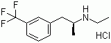 structure of CAS# 3239-45-0, Dexfenfluramine hydrochloride;(+)-Fenfluramine hydrochloride; (S)-N-Ethyl-alpha-methyl-3-(trifluoromethyl)benzeneethanamine hydrochloride