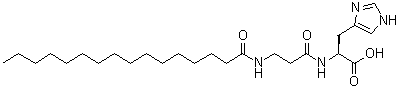 N-(1-Oxohexadecyl)-beta-alanyl-L-histidine molecular structure (CAS 324755-72-8)