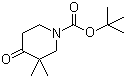 structure of CAS# 324769-06-4, 3,3-Dimethyl-4-oxo-1-piperidinecarboxylic acid tert-butyl ester;1,1-Dimethylethyl 3,3-dimethyl-4-oxo-1-piperidinecarboxylate; 1-(tert-Butoxycarbonyl)-3,3-dimethyl-4-oxopiperidine; 1-tert-Butoxycarbonyl-3,3-dimethyl-4-piperidone; 1-tert-Butyloxycarbonyl-3,3-dimethyl-4-piperidone