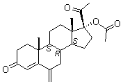 structure of CAS# 32634-95-0, 17alpha-Acetoxy-6-methylenepregn-4-ene-3,20-dione