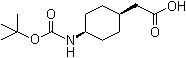 结构式 CAS# 327156-95-6, [顺式-4-(叔丁氧羰基氨基)环己基]乙酸