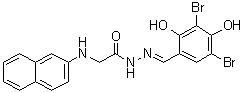 structure of CAS# 328541-79-3, GlyH 101;N-2-Naphthalenylglycine [(3,5-dibromo-2,4-dihydroxyphenyl)methylene]hydrazide