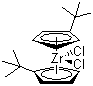 Bis(tert-butylcyclopentadienyl)dichlorozirconium molecular structure (CAS 32876-92-9)