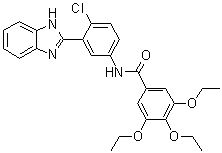 结构式 CAS# 329196-48-7, N-[3-(1H-苯并咪唑-2-基)-4-氯苯基]-3,4,5-三乙氧基苯甲酰胺