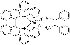 结构式 CAS# 329735-87-7, 二氯[(S)-(-)-2,2'-双(二苯基膦)-1,1'-联萘][(1R,2R)-(+)-1,2-二苯基乙烯二胺]钌(II)