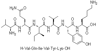 L-Valyl-L-glutaminyl-L-isoleucyl-L-valyl-L-tyrosyl-L-lysine molecular structure (CAS 329897-62-3)