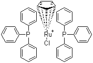 二(三苯基膦)环戊二烯基氯化钌(II)分子结构 (CAS 32993-05-8)