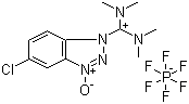 structure of CAS# 330645-87-9, 5-Chloro-1-[bis(dimethylamino)methylene]-1H-benzotriazolium 3-oxide hexafluorophosphate;HCTU