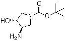 结构式 CAS# 330681-18-0, (3R,4R)-3-氨基-4-羟基吡咯烷-1-甲酸叔丁酯