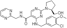 结构式 CAS# 330784-47-9, 阿伐那非; 4-[(3-氯-4-甲氧基苄基)氨基]-2-[2-(羟甲基)-1-吡咯烷基]-N-(2-嘧啶基甲基)-5-嘧啶甲磺酰胺