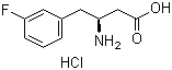 结构式 CAS# 331763-64-5, (S)-3-氨基-4-(3-氟苯基)丁酸盐酸盐
