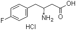 结构式 CAS# 331763-69-0, (R)-3-氨基-4-(4-氟苯基)丁酸盐酸盐