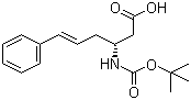 结构式 CAS# 332064-73-0, (3R)-3-[(叔丁氧羰基)氨基]-6-苯基-5-己烯酸