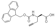 结构式 CAS# 332064-94-5, (3R)-3-[[芴甲氧羰基]氨基]-5-己炔酸