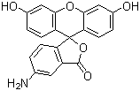 structure of CAS# 3326-34-9, 5-Aminofluorescein;5-Amino-2-(3-hydroxy-6-oxoxanthen-9-yl)benzoic acid
