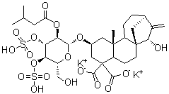 structure of CAS# 33286-30-5, Gummiferin;Potassium carboxyatractyloside; Dipotassium carboxyatractyloside