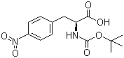 structure of CAS# 33305-77-0, Boc-4-nitro-L-phenylalanine;Boc-p-nitro-Phe-OH; Boc-Phe(4-NO2)-OH; Boc-L-4-Nitrophe; tert-Butoxycarbonyl-L-4-nitrophenylalanine