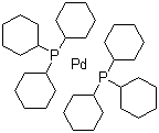 Bis(tricyclohexylphosphine)palladium(0) molecular structure (CAS 33309-88-5)
