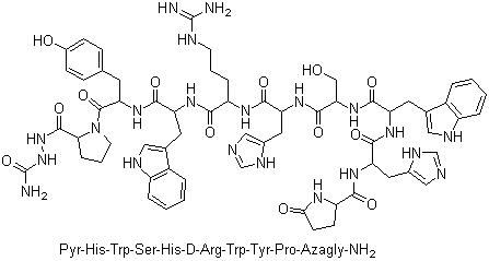 (6-D-精氨酰-10-氮杂甘氨酰)-促性腺激素释放激素 II分子结构 (CAS 335380-72-8)