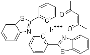 (OC-6-33)-Bis[2-(2-benzothiazolyl-kN3)phenyl-kC](2,4-pentanedionato-kO,kO') iridium molecular structure (CAS 337526-88-2)