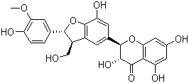 structure of CAS# 33889-69-9, Silicristin;(2R,3R)-3,5,7-Trihydroxy-2-[(2R,3S)-7-hydroxy-2-(4-hydroxy-3-methoxyphenyl)-3-(hydroxymethyl)-2,3-dihydro-1-benzofuran-5-yl]chroman-4-one