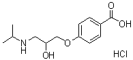 4-[2-Hydroxy-3-[(1-methylethyl)amino]propoxy]benzoic acid hydrochloride molecular structure (CAS 33948-04-8)