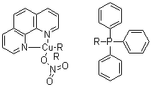 (1,10-Phenanthroline)bis(triphenylphosphine)copper nitrate molecular structure (CAS 33989-10-5)