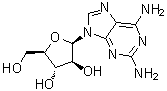 结构式 CAS# 34079-68-0, 9-beta-D-呋喃阿拉伯糖基-2,6-二氨基嘌呤