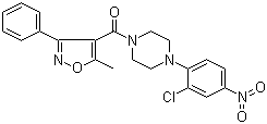 结构式 CAS# 341001-38-5, [4-(2-氯-4-硝基苯基)-1-哌嗪基](5-甲基-3-苯基-4-异恶唑基)甲酮