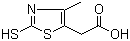 structure of CAS# 34272-64-5, 2-Mercapto-4-methyl-5-thiazoleacetic acid