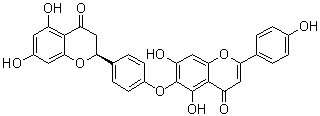 结构式 CAS# 34292-87-0, 2,3-二氢扁柏双黄酮