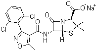 结构式 CAS# 343-55-5, 双氯西林钠