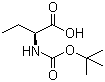 structure of CAS# 34306-42-8, Boc-L-2-aminobutyric acid