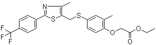 2-[2-Methyl-4-[[[4-methyl-2-[4-(trifluoromethyl)phenyl]-5-thiazolyl]methyl]thio]phenoxy]acetic acid ethyl ester molecular structure (CAS 343322-83-8)