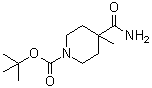 structure of CAS# 343788-67-0, 4-Carbamoyl-4-methylpiperidine-1-carboxylic acid tert-butyl ester