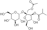 Sucrose acetate isobutyrate molecular structure (CAS 34482-63-8)