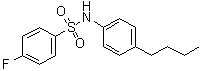 结构式 CAS# 346692-04-4, N-(4-丁基苯基)-4-氟苯磺酰胺