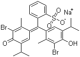 结构式 CAS# 34722-90-2, 溴百里酚蓝钠盐; 溴百里香酚蓝钠盐; 溴麝香草酚蓝钠盐