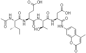 N-Acetyl-L-isoleucyl-L-alpha-glutamyl-L-threonyl-N-(4-methyl-2-oxo-2H-1-benzopyran-7-yl)-L-alpha-asparagine molecular structure (CAS 348079-17-4)