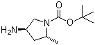 1,1-Dimethylethyl 4-amino-2-methyl-1-(2R,4R)-pyrrolidinecarboxylate molecular structure (CAS 348165-63-9)