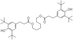 Hexamethylene bis[3-(3,5-di-tert-butyl-4-hydroxyphenyl)propionate] molecular structure (CAS 35074-77-2)