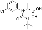 1-Boc-6-chloroindole-2-boronic acid molecular structure (CAS 352359-22-9)