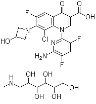Delafloxacin meglumine molecular structure (CAS 352458-37-8)