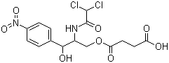 结构式 CAS# 3544-94-3, 琥珀酸氯霉素; 氯霉素半琥珀酸酯; 4-[2-[(2,2-二氯乙酰)氨基]-3-羟基-3-(4-硝基苯基)丙氧基]-4-氧代丁酸