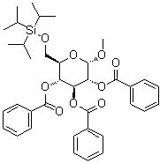 Methyl 6-O-[tris(1-methylethyl)silyl]-alpha-D-glucopyranoside tribenzoate molecular structure (CAS 356060-80-5)