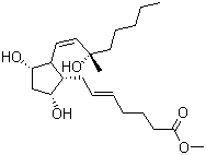structure of CAS# 35700-21-1, 15(S)-15-Methyl prostaglandin;Methyl carboprost; Carboprost methyl ester; Methyl (E)-7-[(1S,3S,5R)-3,5-dihydroxy-2-[(Z,3S)-3-hydroxy-3-methyloct-1-enyl]cyclopentyl]hept-5-enoate